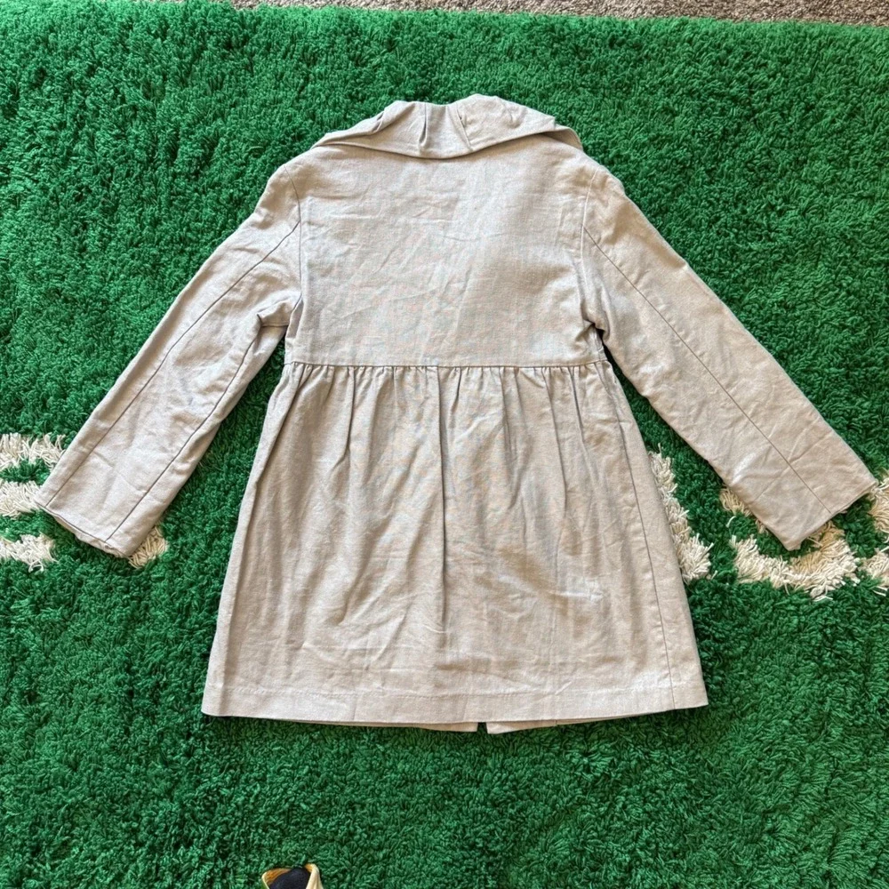 Kensie‎ Girls Light Gray Dress Coat Jacket Button Up Size 8 Spring Fall